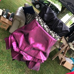 Black and Purple Metallic Mini Dress